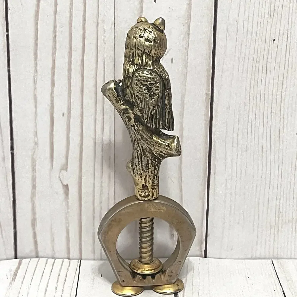 Vintage Owl Nutcracker MCM Woodland Kitchen Decor Rustic Cabincore